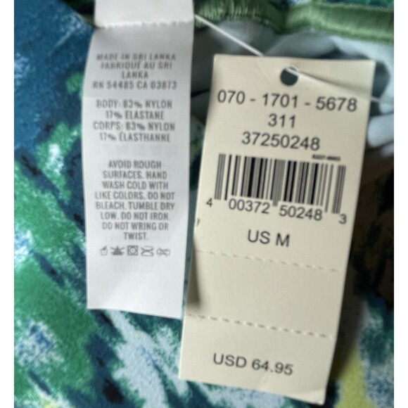 AERIE Real Me Xtra Hold Up 7/8‎ Green Blue Print Leggings MEDIUM NWT - Picture 3 of 7